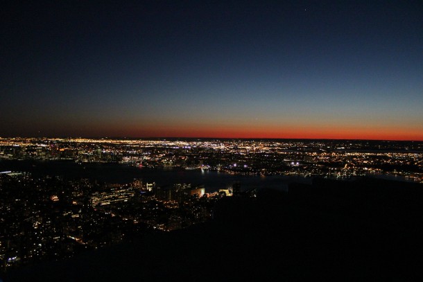 Late sunset from Empire State Building New York 
