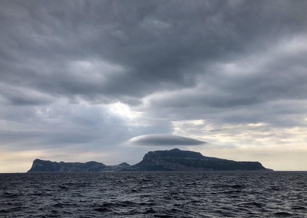 Lenticular cloud of Capri island Italy 
