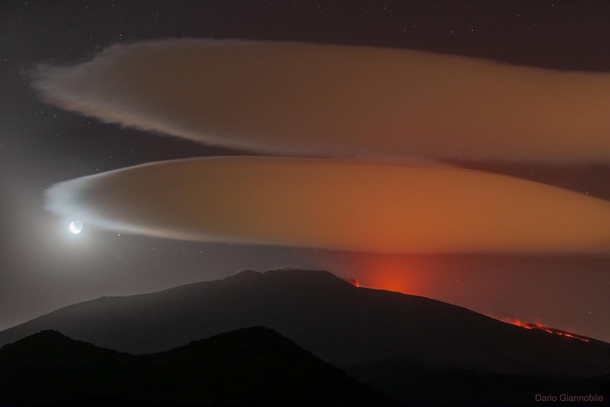 Lenticular Clouds over Mount Etna by Dario Giannobile