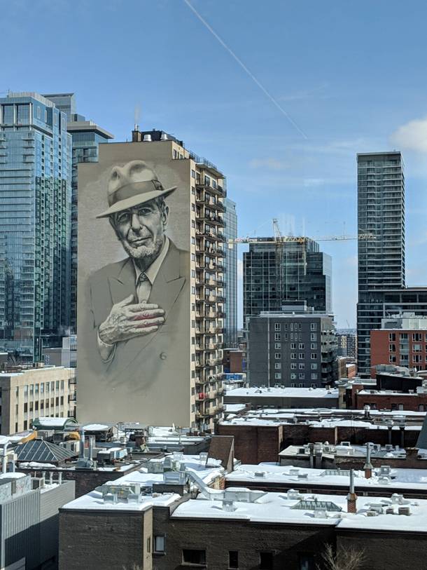 Leonard Cohen mural Montreal 