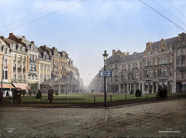 Leuven belgium in  A time when it was still bilingual french and dutch colorized