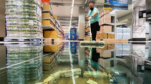 Lidl store in Dublin has a glass floor to show the archaeological heritage of the stores site