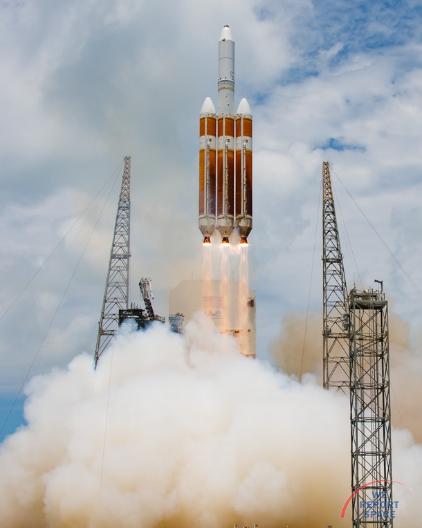 Liftoff of the Delta IV Heavy rocket carrying the NROL- payload to orbit 