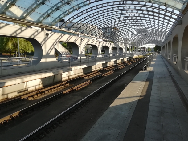 Light rail station in Hanover Germany 