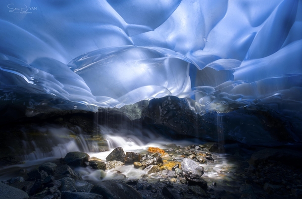 Light Well within the Mendenhall Glacier Alaska  photo by Sean Yan
