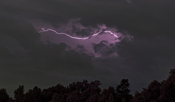 Lightning off my back porch Taken with a camera with no IR filter