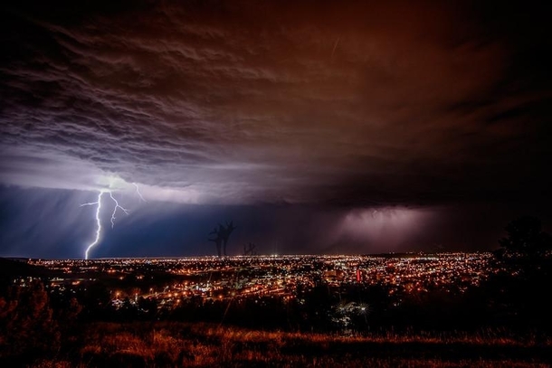 Lightning over East Rapid City South Dakota