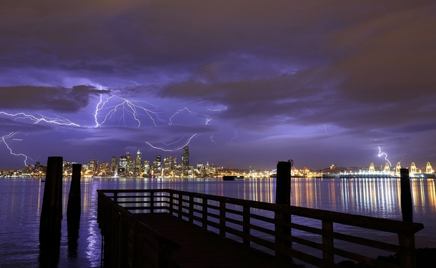 Lightning over Seattle 