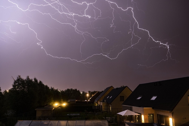 Lightning storm over Belgium last night