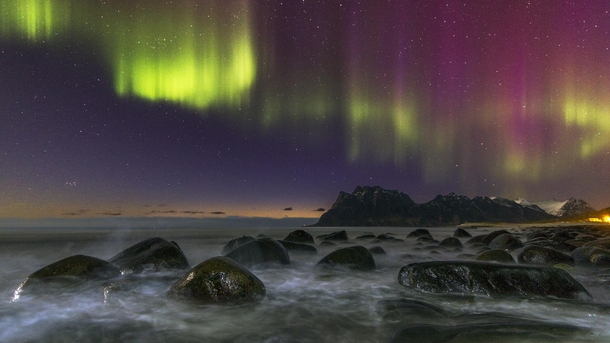 Lightning Up The Ocean - Norway Lofoten Uttakleiv - 