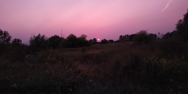 Lilac sky during sunset today in southwest Ontario Canada 