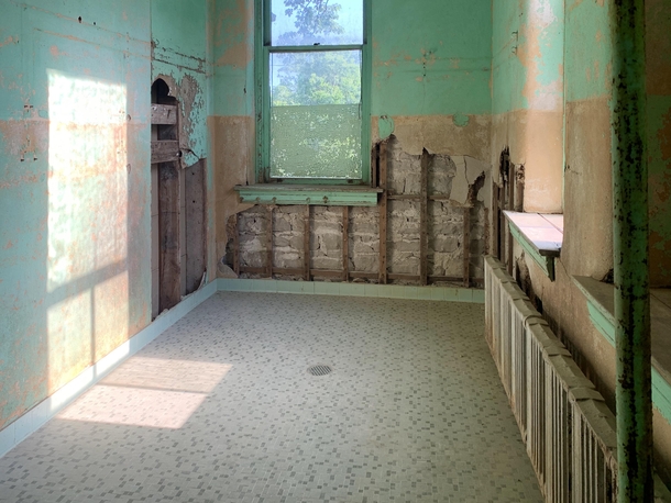 locker room of an abandoned school in ohio