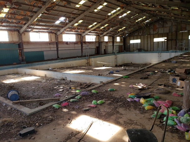 Long abandoned swimming pool in Plainview Texas