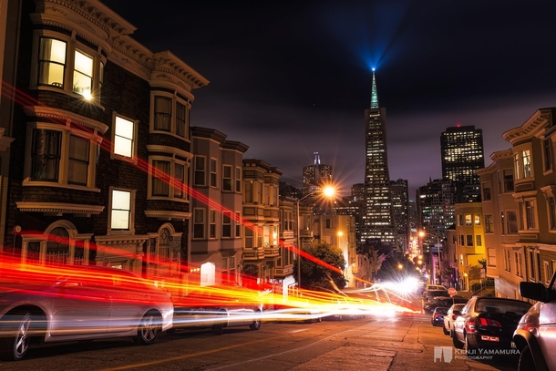Long-exposure of nighttime in San Francisco  by Kenji Yamamura