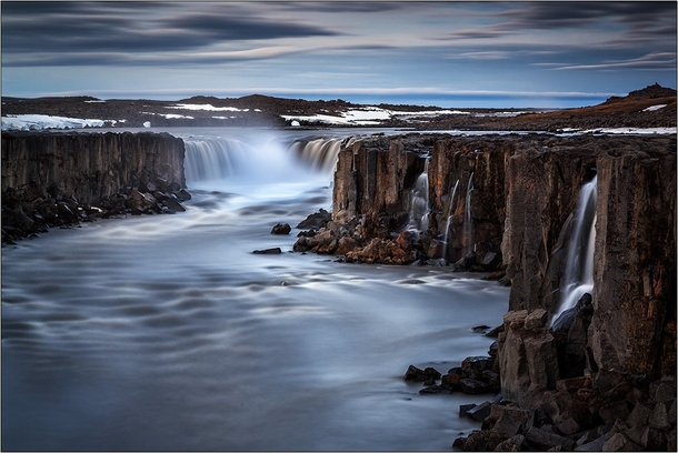 Long Exposure of Selfoss Waterfalls Iceland 
