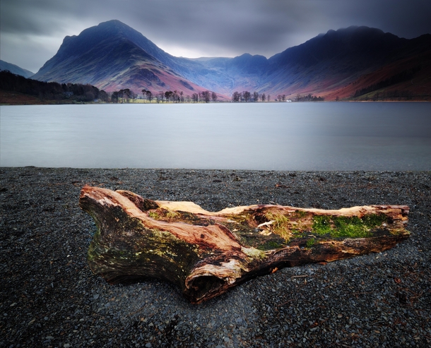 Long exposure on the shores of Buttermere Lake District England 