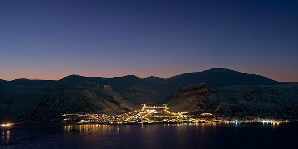 Longyearbyen Norway The northern most town with a population of over  on earth 