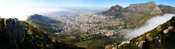 Looking down on Cape Town South Africa from Lions Head - Photorator