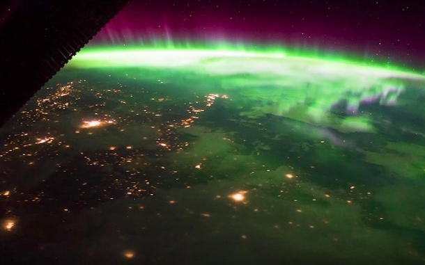 Looking down on the Auroras from the ISS