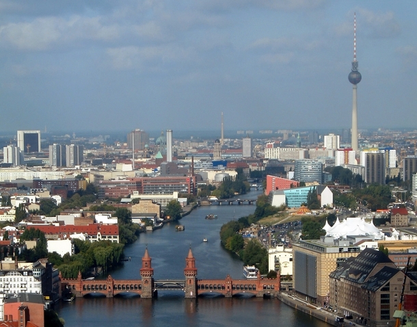 Looking down the Spree in Berlin 