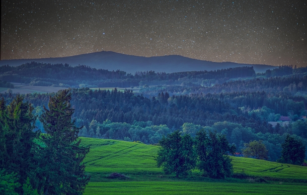 Looking into the bavarian forest lower bavaria OC  x  HDR