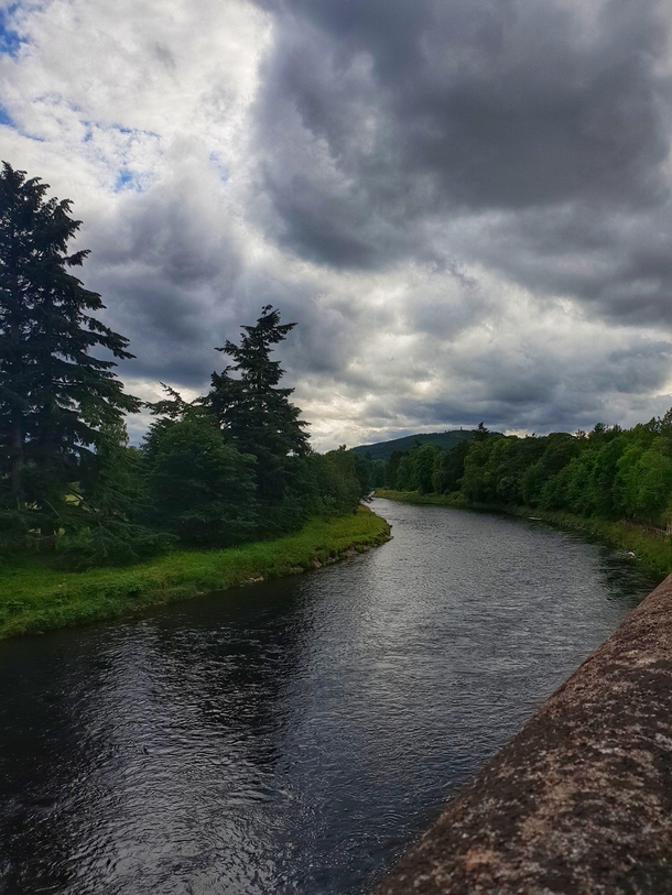 Looking over the River Dee near Banchory Aberdeenshire 