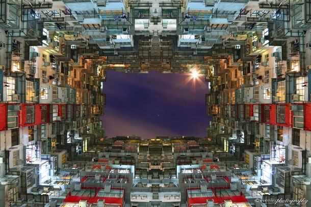 Looking up at the sky in Hong Kong Photo by Even Liu 