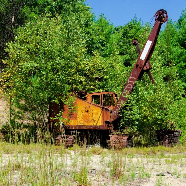 Lorain  shovel excavator left to rot in the sand pits of my hometown
