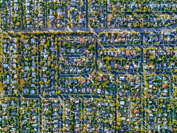 Los Angeles suburbs from above  by Jeffrey Milstein