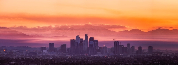 Los Angeles sunrise after a few days of rain 