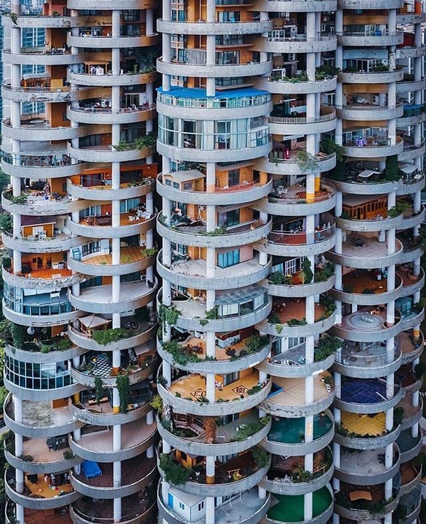 Lots of creative things going on on these balconies in Guiyang China
