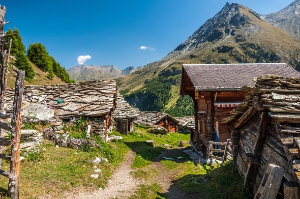 Louch a little hamlet in the Val dArolla Switzerland 