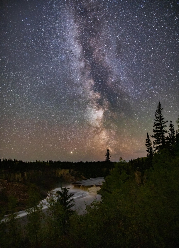 Louise Falls Canada - NWT under the milky way 