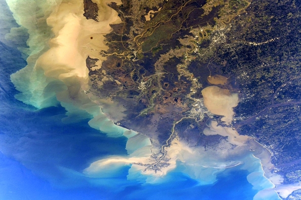Louisiana as pictured from the International Space Station taken by NASA astronaut Jessica Meir