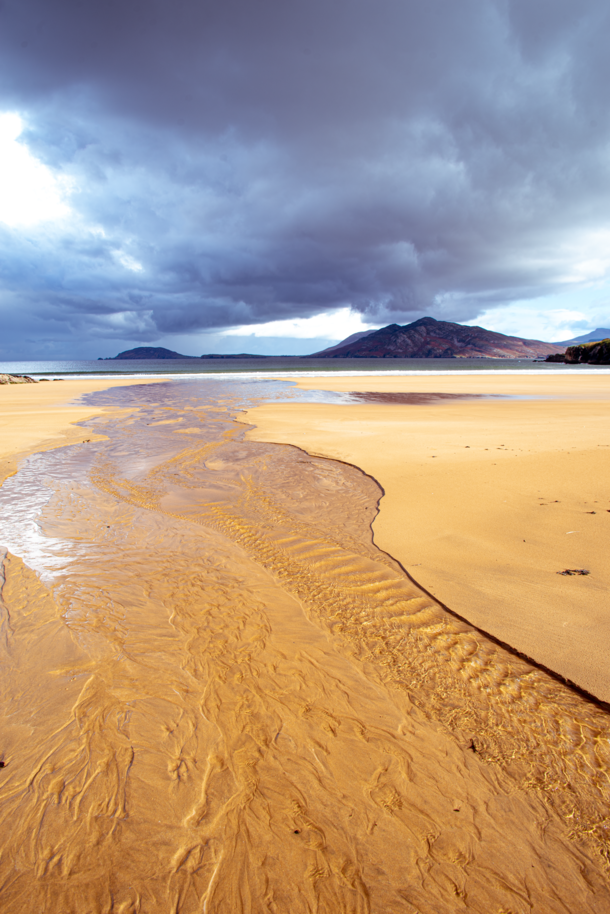 Low tide with storm rolling in - Ballymastocker Beach County Donegal Ireland 