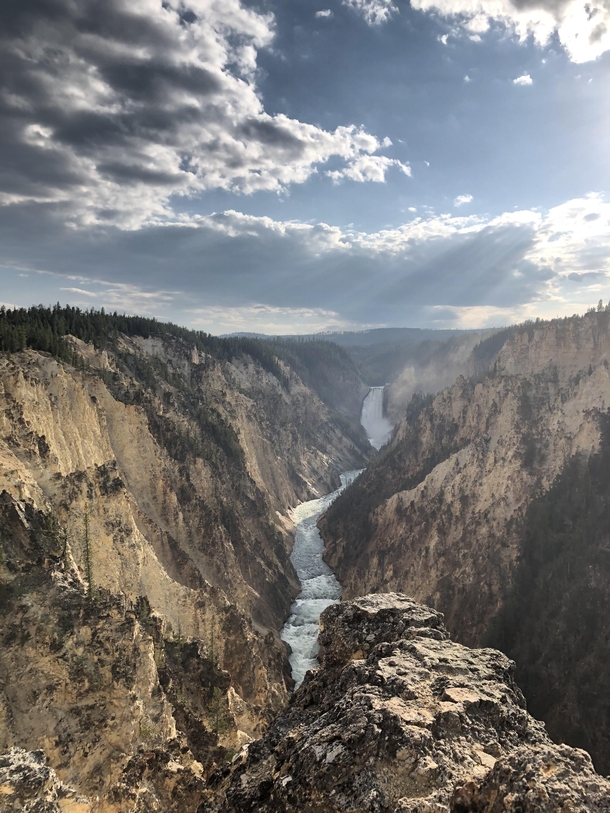 Lower falls of the Yellowstone River from Artist Point Yellowstone National Park WY 