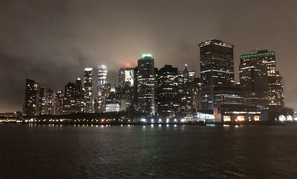 Lower Manhattan from the Staten Island Ferry last night