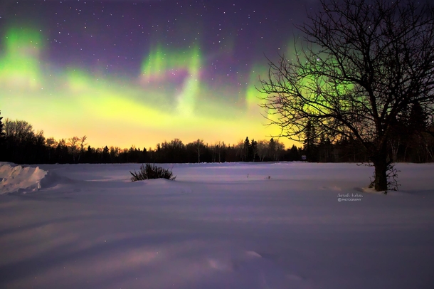 Lucky number  displayed from the gorgeous Northern Lights Manitoba Canada Aurora Borealis 