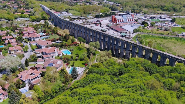 m long Aqueduct in Istanbul Turkey