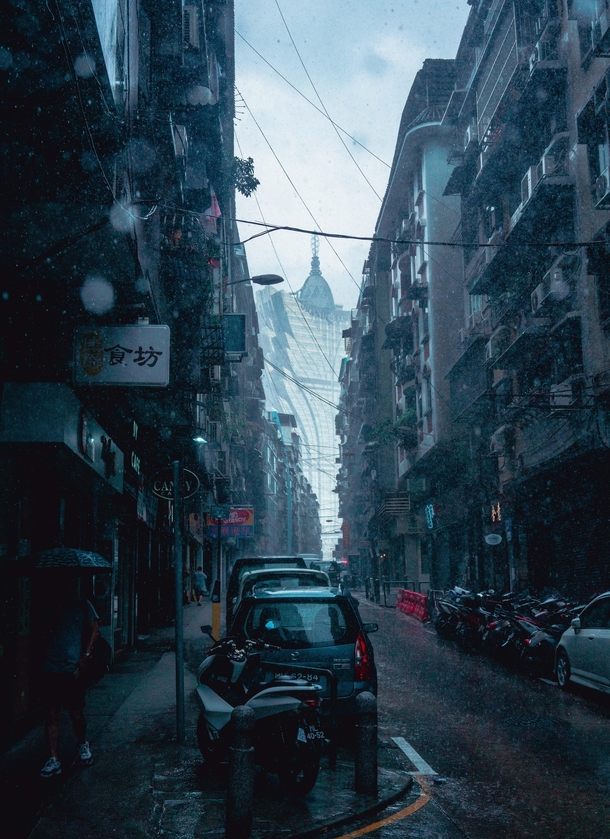 Macau during a heavy rainstorm - 