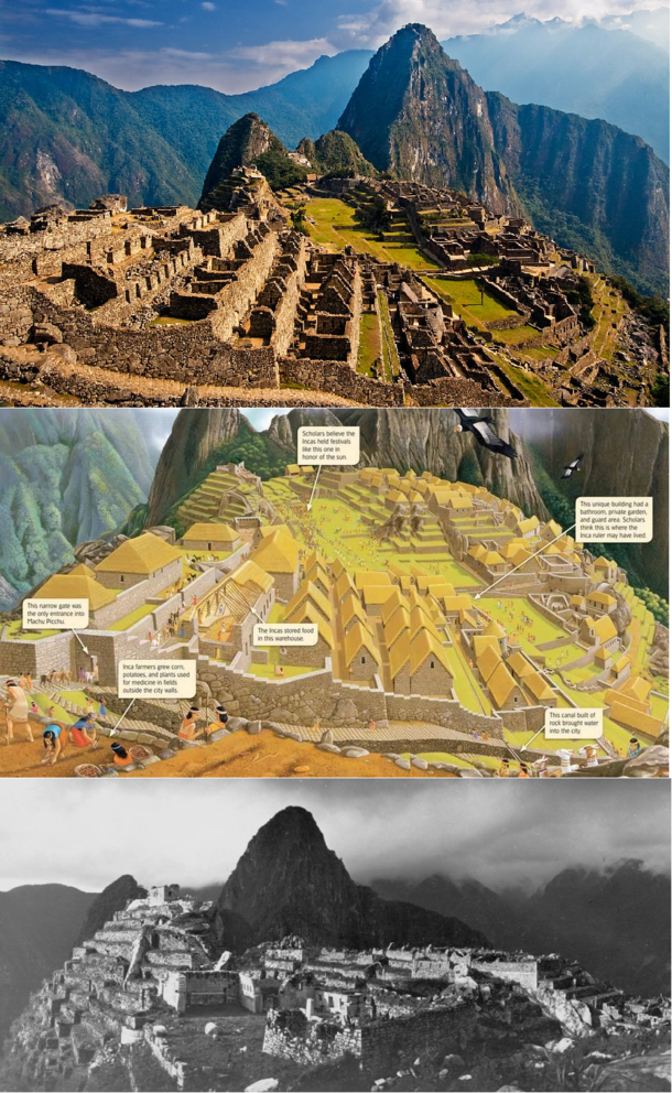 Machu Picchu How it looked when it was discovered how it looks today