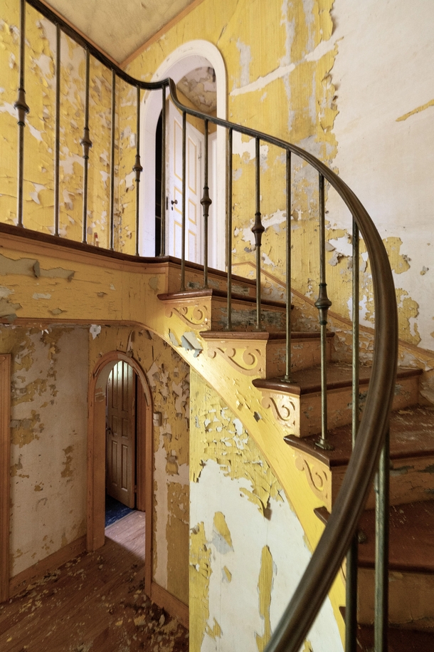Main Staircase in an Abandoned House 