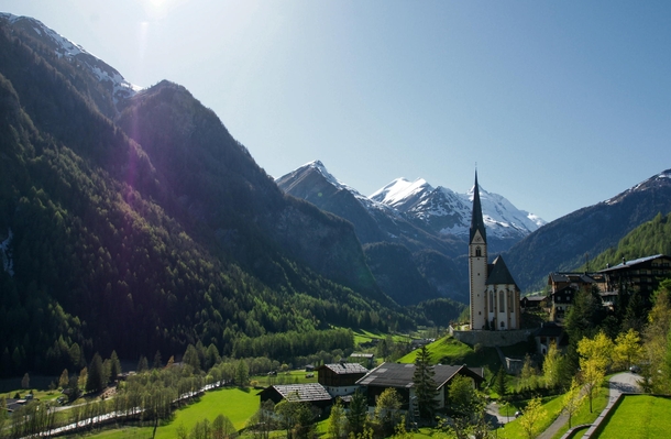 Majestic alpine view from the village of Heiligenblut Austria 