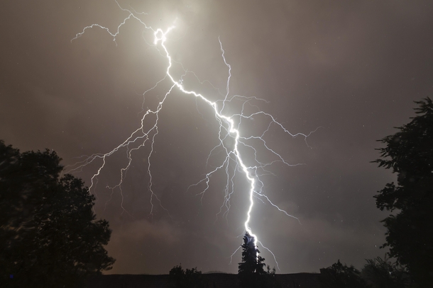 Major lightning strike from attic window -  - eindhoven the netherlands 