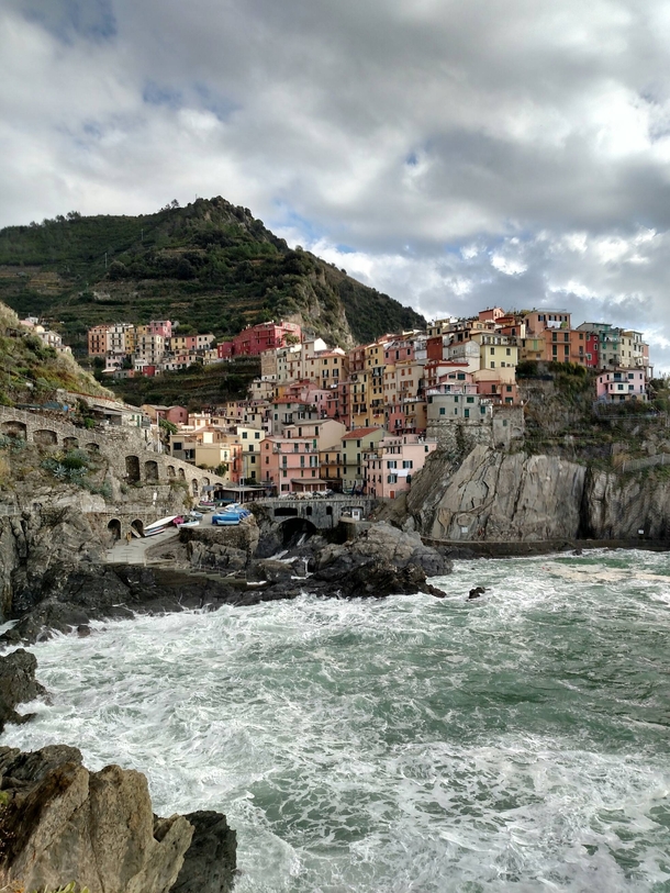Manarola in the Cinque Terre So pretty I cant believe I took this with my cell phone 