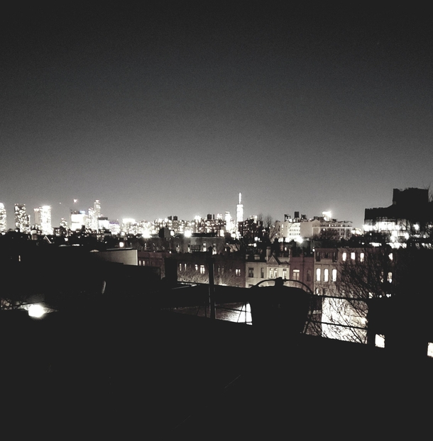 Manhattan skyline from Brooklyn rooftop
