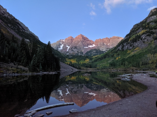 Maroon Bells CO USA just before Fall x