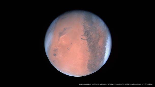 Mars as seen by RosettaOSIRIS on  Feb  reprocessed by me