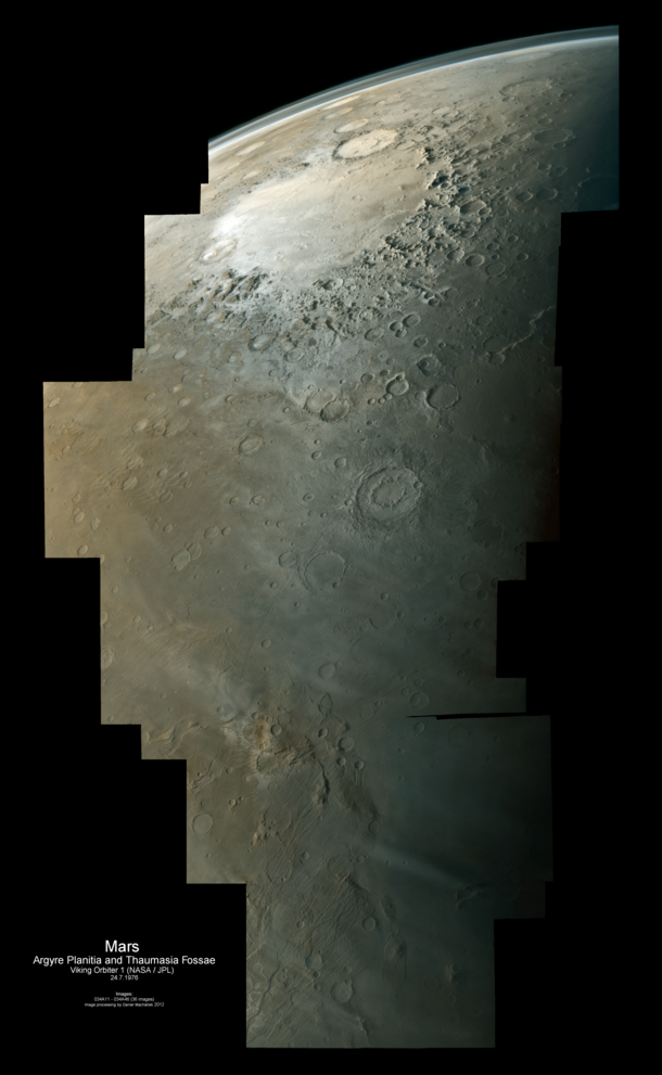Mars from orbit - Argyre Planitia to Thaumasia Fossae  by Daniel Machhek