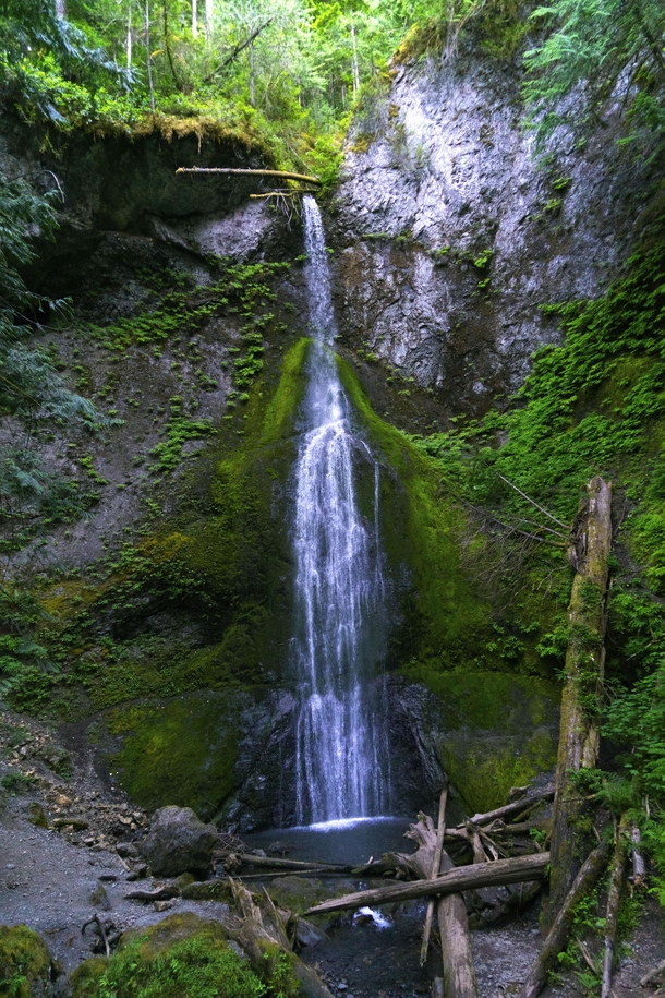 Marymere Falls at Lake Crescent in Washington State 